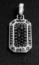 2.00Ct Round Cut Lab Created Black Diamond Men's Pendant 14k White Gold Plated