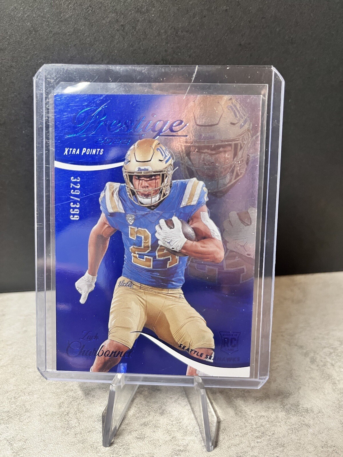 Zach Charbonnet RC 2023 Prestige Xtra Points /399 Blue #389