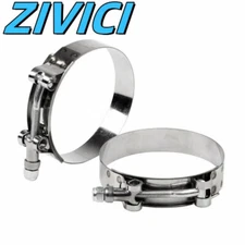 2Pcs 4" T-BOLT CLAMP STAINLESS STEEL HOSE TURBO INTAKE INTERCOOLER 102MM