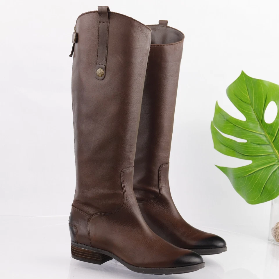 Sam Edelman Penny Boot Women's Size 7 Tall Riding Bootie Walnut Brown Leather - Image 2 of 4