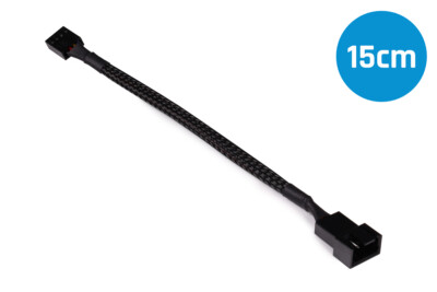 (32,67 EUR/m) Alphacool 4Pin PWM Lüfterkabel Verlängerung | Schwarz 15cm