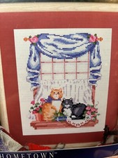 Designs for the Needle Hometown CAT FRIENDS Counted Cross Stitch KIT Color graph