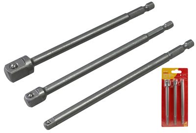 ''Amtech 3-teilig langer Schlagschrauber Bit Steckschlüssel Adapter Set Verlängerungsstab 1/4'''' 3/8'''' 1/2''