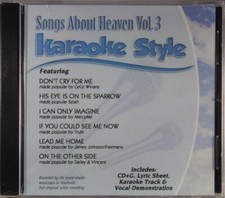 Songs About Heaven Volume 3 Christian Karaoke Style NEW CD G Daywind 6 Songs