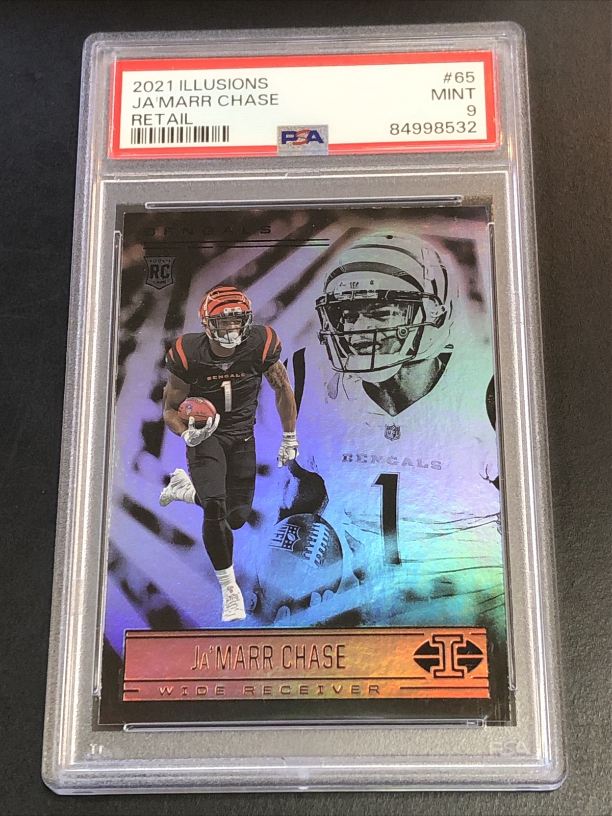 Ja’Marr Chase Rookie PSA 9 - 2021 Illusions Football #65