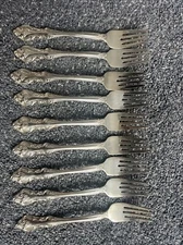 RSVP Flatware RXV2 Gold Electroplate Floral Scrolls Set Of 9 FORKS