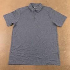 Sport-Tek Mens Polo Shirt Gray Heathered Short Sleeve Collar M New