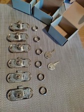 6 Häfele Piccolo-Nova  Cylinder Backset locks. Cabinet locks & fronts. 2 keys.