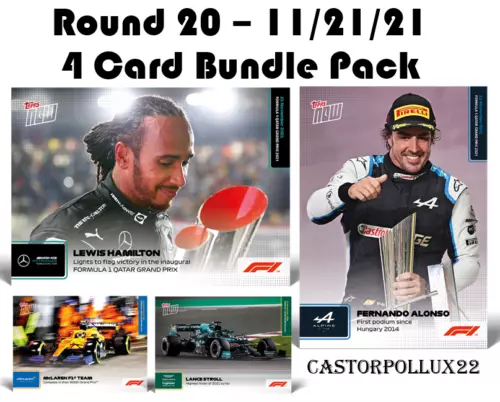 2021 F1 4 Card Set 74 75 76 77 Topps Now Formula 1 Lewis Hamilton Alonso Stroll