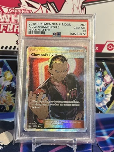 PSA 10 GEM MINT Giovanni's Exile 67/68 Hidden Fates Ultra Rare Holo Pokemon 2019