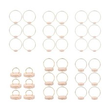 6x Metal Floral Hoop Centerpiece Wreath Hoop with Wood Stand Ornament Metal Ring