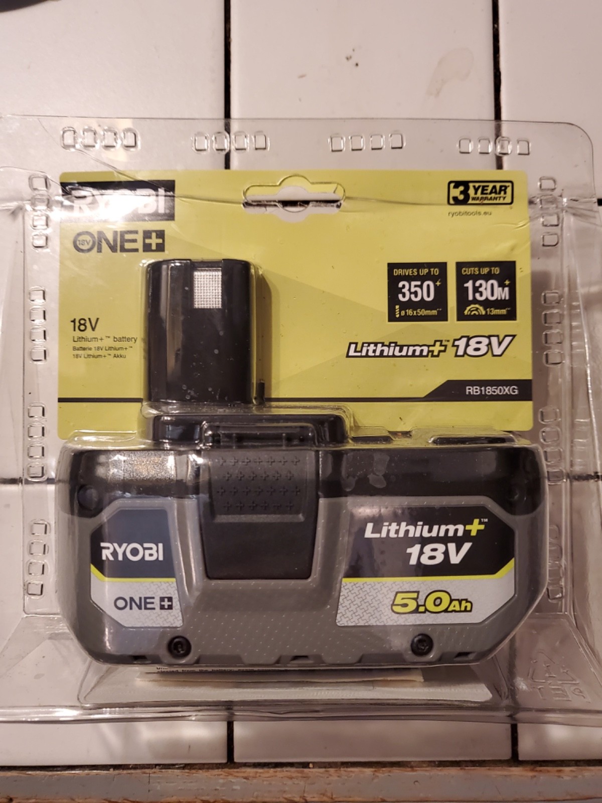 Batterie Ryobi 18V 5Ah One+ Rb1850xg au lithium pour outils de jardinage