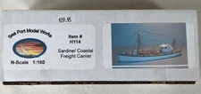 Sea Port Model Works N Scale Sardine/Coastal Freight Carrier Kit H114 Open Box