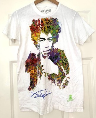 Liquid Blue Jimi Hendrix T Shirt Small White Psychedelic Graphic Authentic 2018