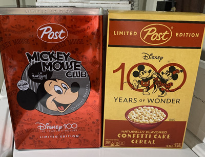 Post Mickey Mouse Club Limited Edition Tin & Cereal Box (No Cereal)(Read)