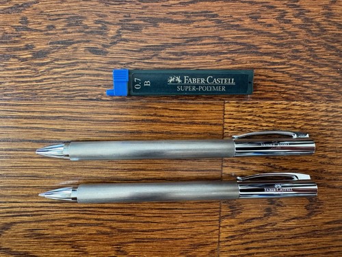 FABER-CASTELL AMBITION BALLPOINT PEN MECHANICAL PENCIL STAINLESS STEEL