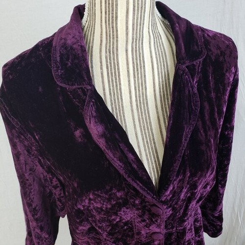 Cut Loose Velvet Jacket Blazer Purple Victorian Peplum Whimsigoth Boho size M - Picture 15 of 15