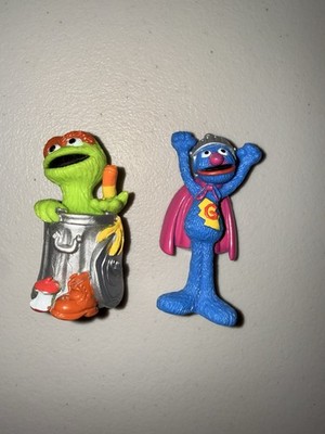 VTG PVC Sesame Street Tyco  97 Henson Lot Of 2 Super Grover & Oscar the Grouch