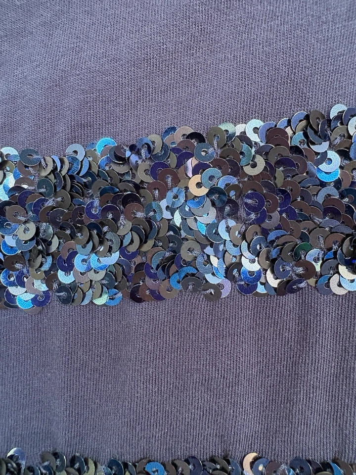 Camisa a Rayas Boden Niñas Talla 5-6y Azul Marino Lentejuelas Foto 3 de 4