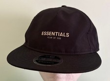New Era Essentials Fear Of God Cap Hat Black Strapback Logo One Size