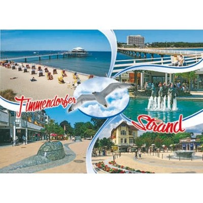 Timmendorfer Strand Postkarte Ansichtskarte Möwe 5 Fotos Ostsee Schleswig-Holste
