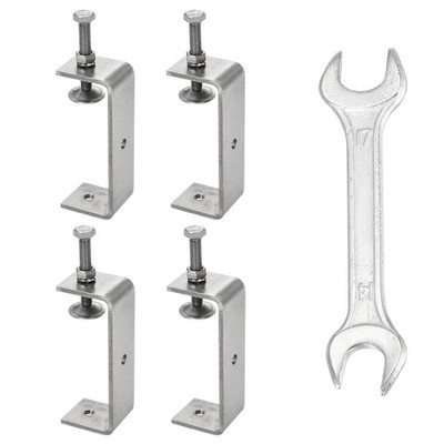 4Pcs 304 Stainless Steel C Clamp Mini 3-7/8'' (100mm) Opening Galvanized U Clamp