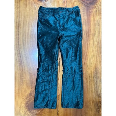 We the Free People Pants 28 Velvet Crop Emerald Green Bootcut I4-23