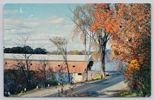 Vintage Covered Bridge Windsor Vermont Connecticut River Chrome Postcard