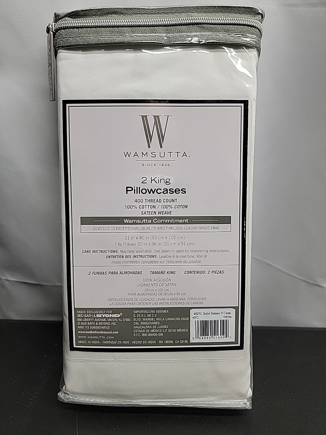 NEW King Wamsutta 100% Cotton 400 Thread Count Pillowcases White