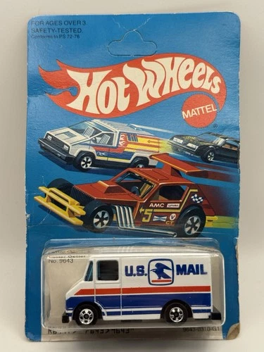 Hot Wheels Vintage 1983 US Mail Letter Getter Truck-1:64 Diecast Cracked Blister