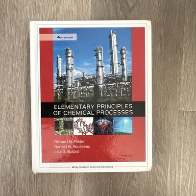 Wiley Elementary Principles of Chemical Processes 4th PB 2015 Felder Hardcover
