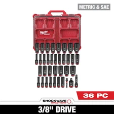 Milwaukee 49-66-6805 Shockwave Imp Socket 3/8Dr 36Pc Packout Set AUTH USA DEALER