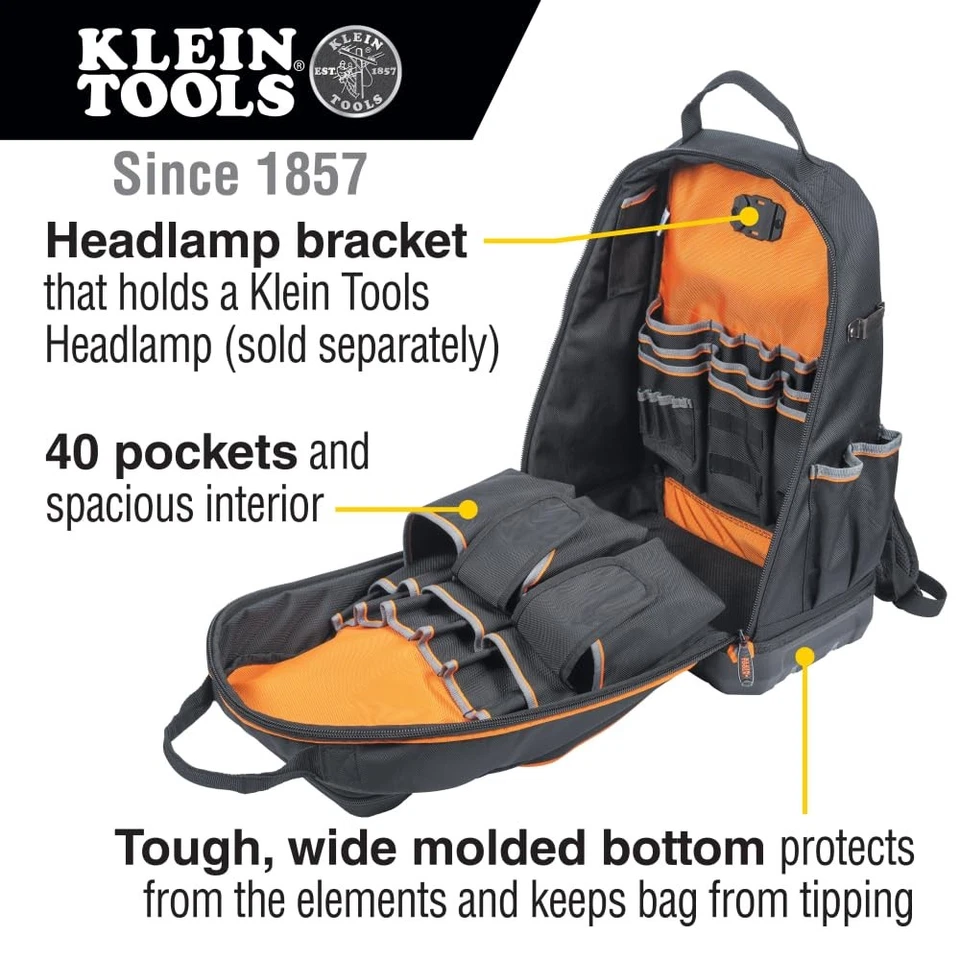 Klein Tools Tradesman Pro Xl Tool Backpack With Usb Charging And 40 Pockets - Image 2 of 4