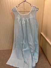 Vintage Lorraine Summer Sheer Nightgown Blue Pink Roses and Lace Women's Large
