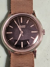 Vintage GRUEN men's manual wind watch 422RSS Black dial 1950s