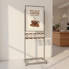 62.9in Height Floor Standing Double-sided Installation Poster Sign Holder