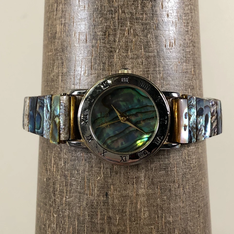 Vivani Women Dress Abalone Shell Expansion Band Quartz Analog 24mm Watch 6 1/2" - Image 2 of 4