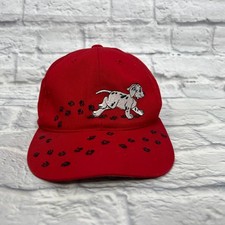 Vintage Disney 101 Dalmation Paws Snapback Hat Red/Black Youth Logo Strap