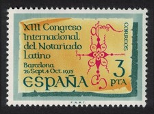 Spain Latin Notaries  Congress Barcelona 1975 MNH SG#2328