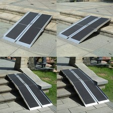 4/5ft Aluminum Folding Wheelchair Ramps Disabled Mobility Scooter Access Ramp