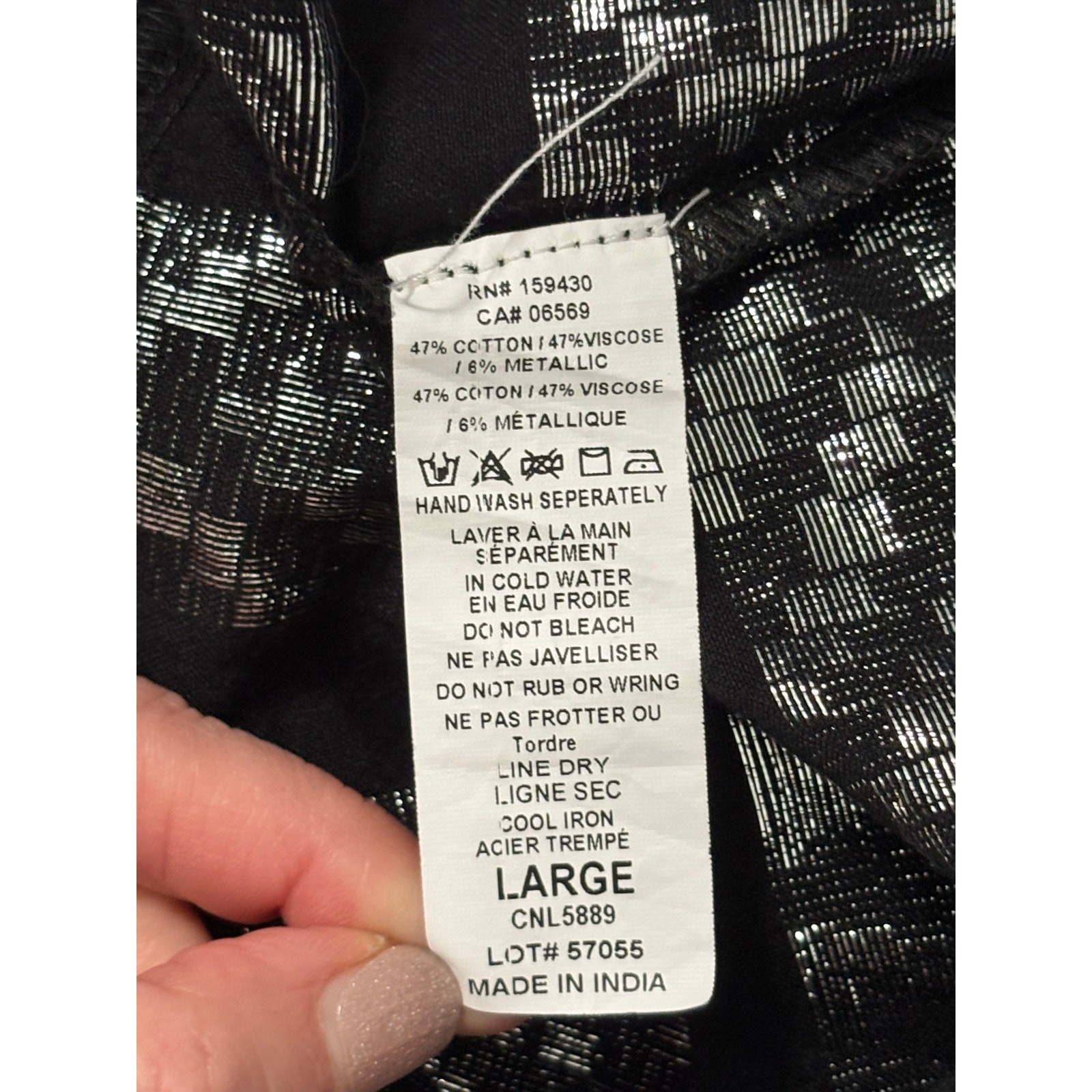 Elan Costas Kaftan Midi Dress Women's L Black Metallic Whimsygoth Boho Ethereal 