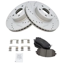 Front Performance Drilled & Slotted Brake Rotor & Posi Metallic Pad Set