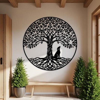 Tree of Life Dog Metal Wall Art, Zen Dog Decor, Pet Memorial Gift