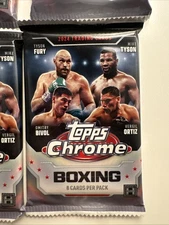 2024 Topps Chrome Boxing Cards Pack Factory Sealed - 8 Cards Per Pack