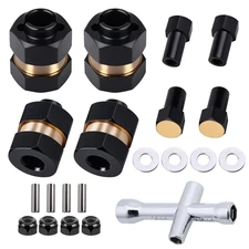 4 Pieces Brass Extended Wheel Hubs 7 mm Hex Spacers for Axial SCX24 1/24 RC Craw