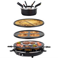 8Er 4In1 Raclette Mit Fondue | Tischgrill | Emailliert Wades