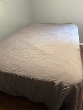 RESTORATION HARDWARE Stonewashed Belgium Linen Full Queen Duvet Flat Sheet