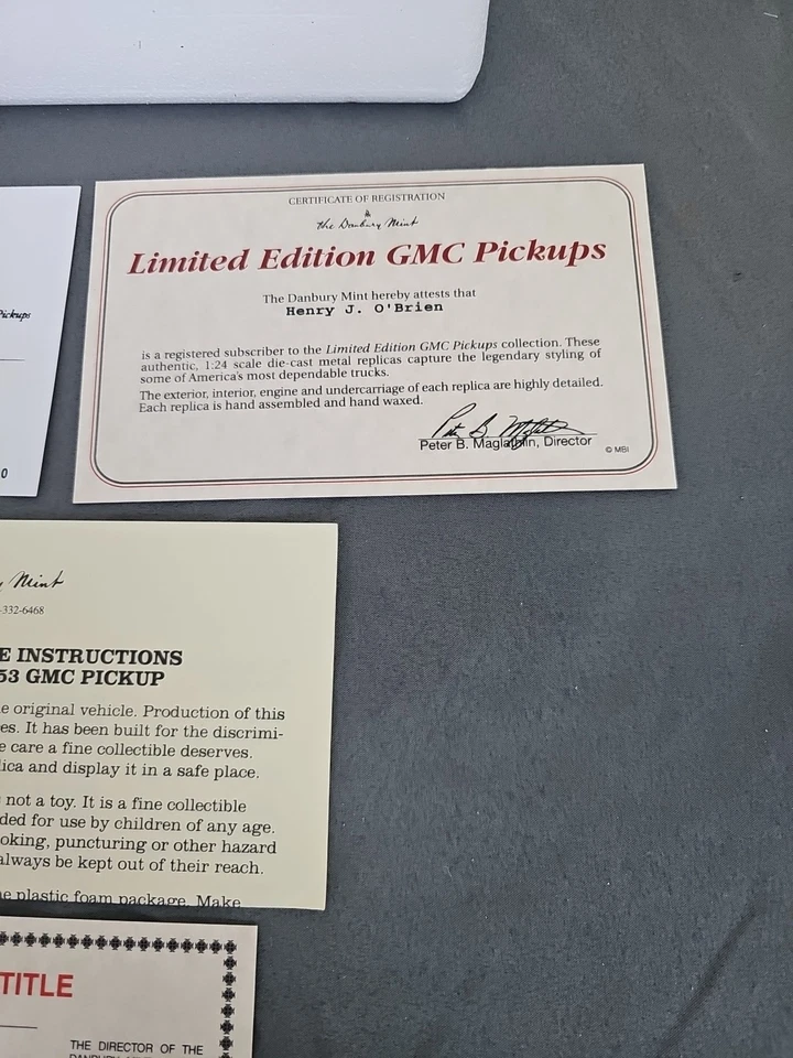 Danbury Mint,1953 年 GMC 拾音器,限量版,第 50 安。 黑色, 1: 24 压铸 — 第 4/4 张图片