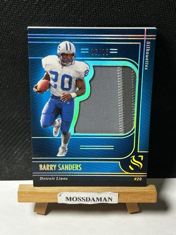 2025 Silhouette - Barry Sanders - Game Worn / Used Jumbo Patch - 25 /25 Bookend