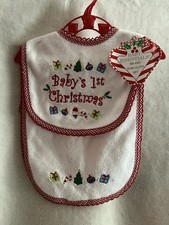 Baby First Christmas Bib And Burp Cloth Set